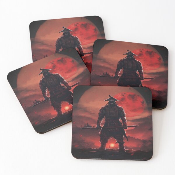 Item preview, "Red Moon over the Battlefield: A Samurai at the Twilight of Battle" designed and sold by Anthonny Barlan.