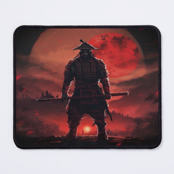 Item preview, "Red Moon over the Battlefield: A Samurai at the Twilight of Battle" designed and sold by Anthonny Barlan.