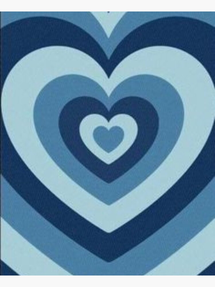 Concentric Blue Hearts Accessories ~ Aesthetic Accessories Poster