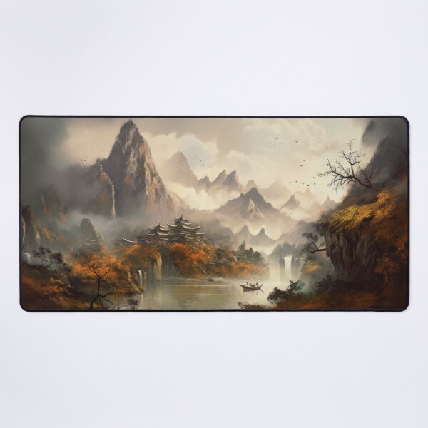 Item preview, Little Boat in Chinese Mountain Landscape in Autumn designed and sold by NoWayy.