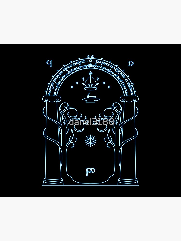Thumbnail 5 of 5, Mouse Pad, Gate to Moria - Light Blue designed and sold by danel3188.