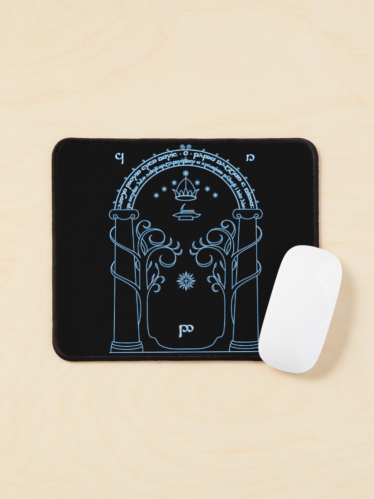 Thumbnail 1 of 5, Mouse Pad, Gate to Moria - Light Blue designed and sold by danel3188.