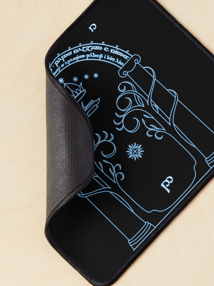Thumbnail 2 of 5, Mouse Pad, Gate to Moria - Light Blue designed and sold by danel3188.