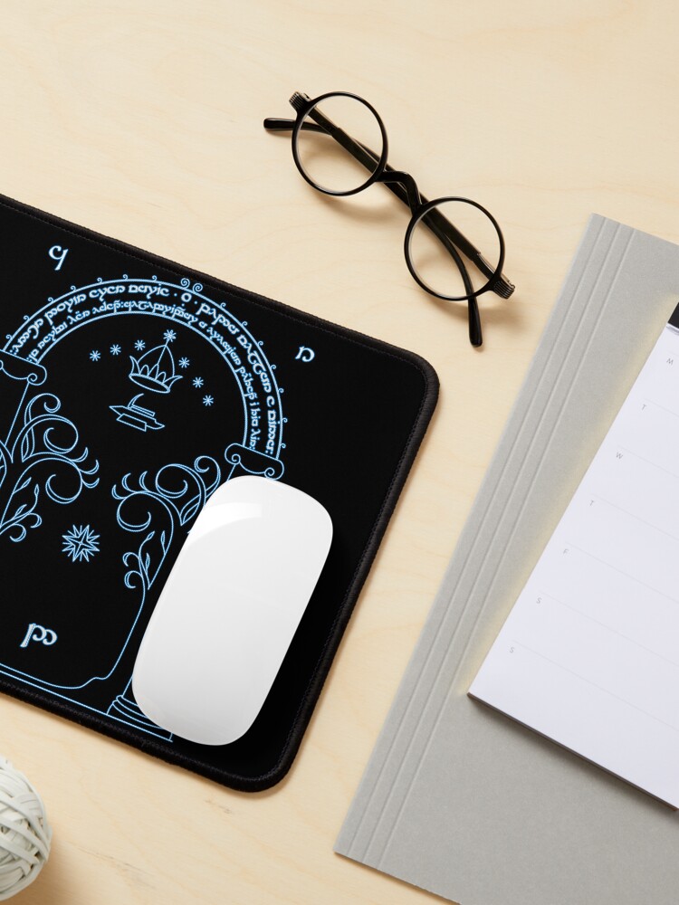 Thumbnail 3 of 5, Mouse Pad, Gate to Moria - Light Blue designed and sold by danel3188.