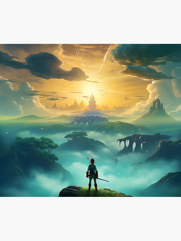 Aperçu 5 sur 5. Tapis de souris avec l'œuvre Tears Of Kingdom Peinture à l'huile Art du jeu vidéo créée et vendue par Thedoode.