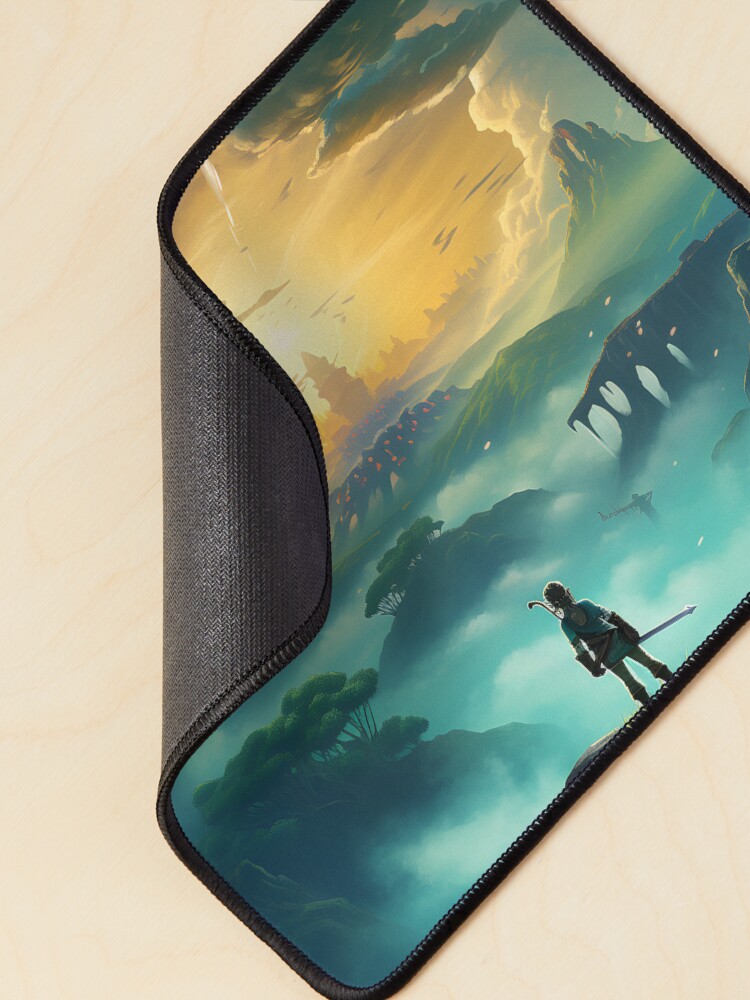Aperçu 2 sur 5. Tapis de souris avec l'œuvre Tears Of Kingdom Peinture à l'huile Art du jeu vidéo créée et vendue par Thedoode.