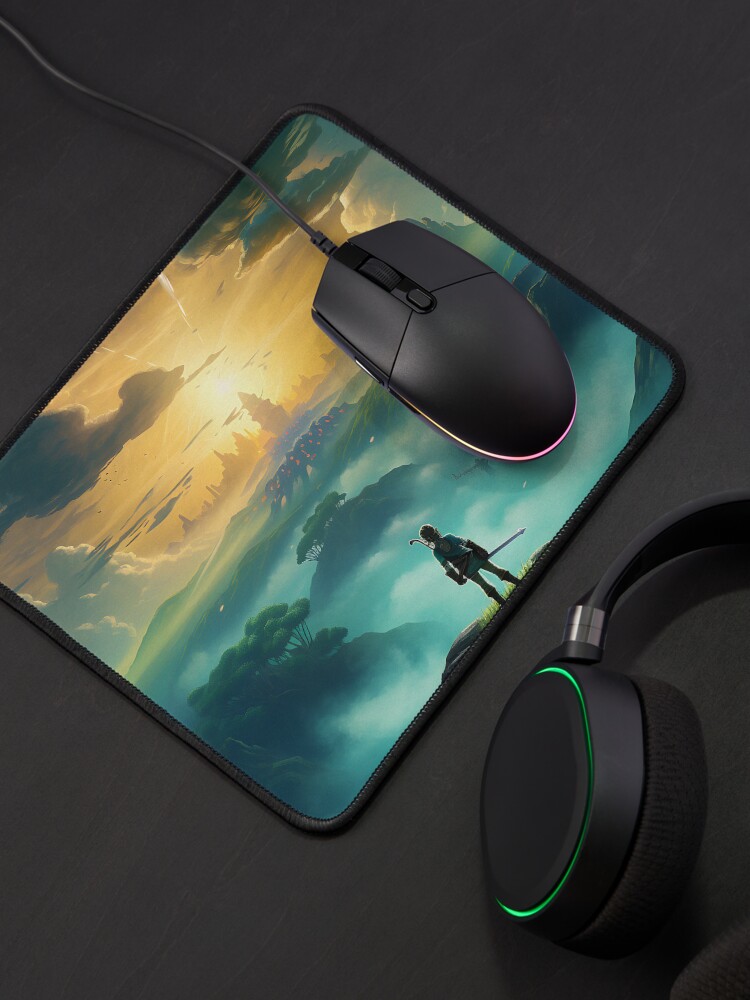 Aperçu 4 sur 5. Tapis de souris avec l'œuvre Tears Of Kingdom Peinture à l'huile Art du jeu vidéo créée et vendue par Thedoode.