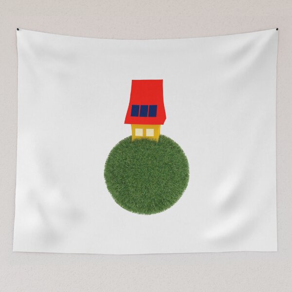 Item preview, Grass ball with house and solar panels designed and sold by BZsArt.