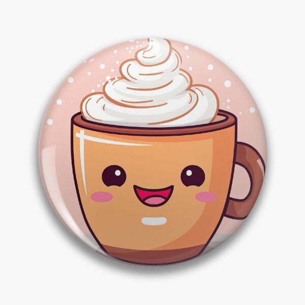 Item preview, Cute happy cartoon hot chocolate cup designed and sold by Pinkbirdie.