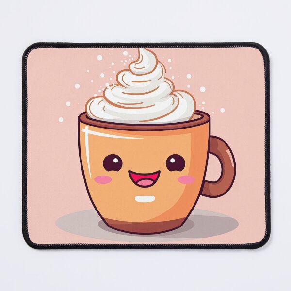 Item preview, Cute happy cartoon hot chocolate cup designed and sold by Pinkbirdie.