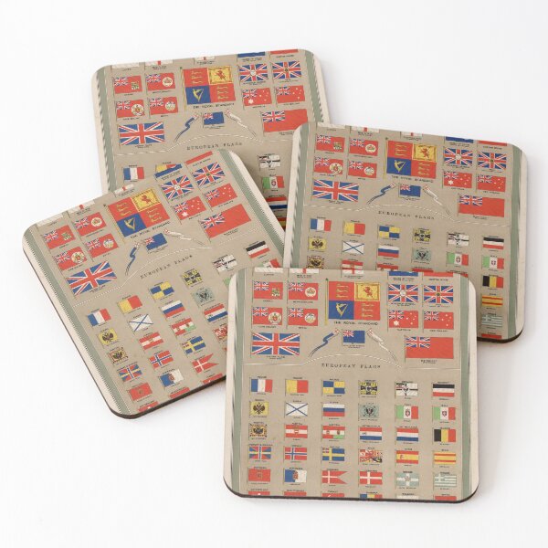 Item preview, Vintage British Empire & European Country Flags Chart (1905) designed and sold by BravuraMedia.