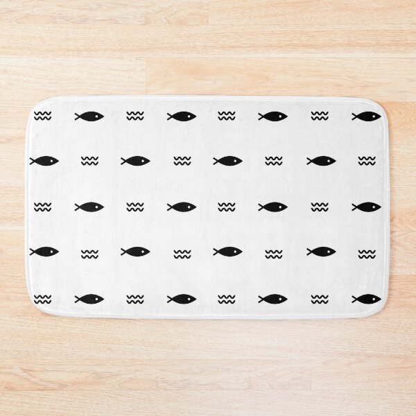 Item preview, fish wave black  pattern design designed and sold by SceneryStudio.