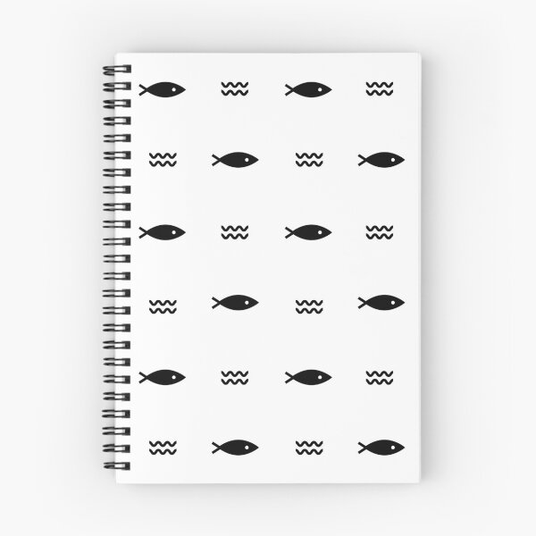 Item preview, fish wave black pattern design designed and sold by SceneryStudio.