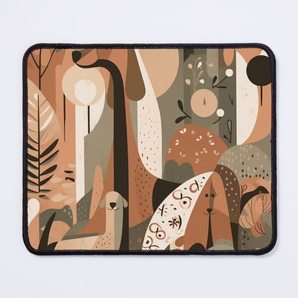 Item preview, Whimsical Woodland Dog Art Print - Pets in the Forest Illustration - Organic Geometric Abstraction Art - Australian Landscape Wall Decor designed and sold by stateofhuman.
