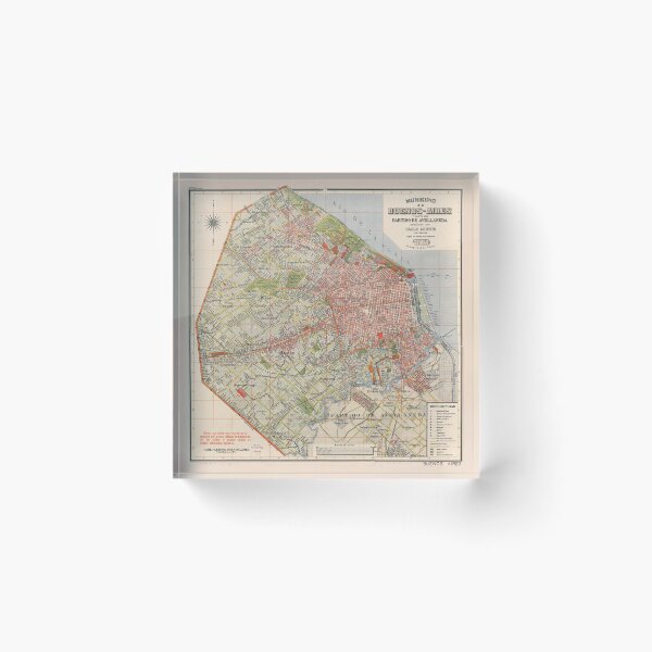 Item preview, Vintage Buenos Aires Argentina Map (1912) The Queen of El Plata Atlas designed and sold by BravuraMedia.