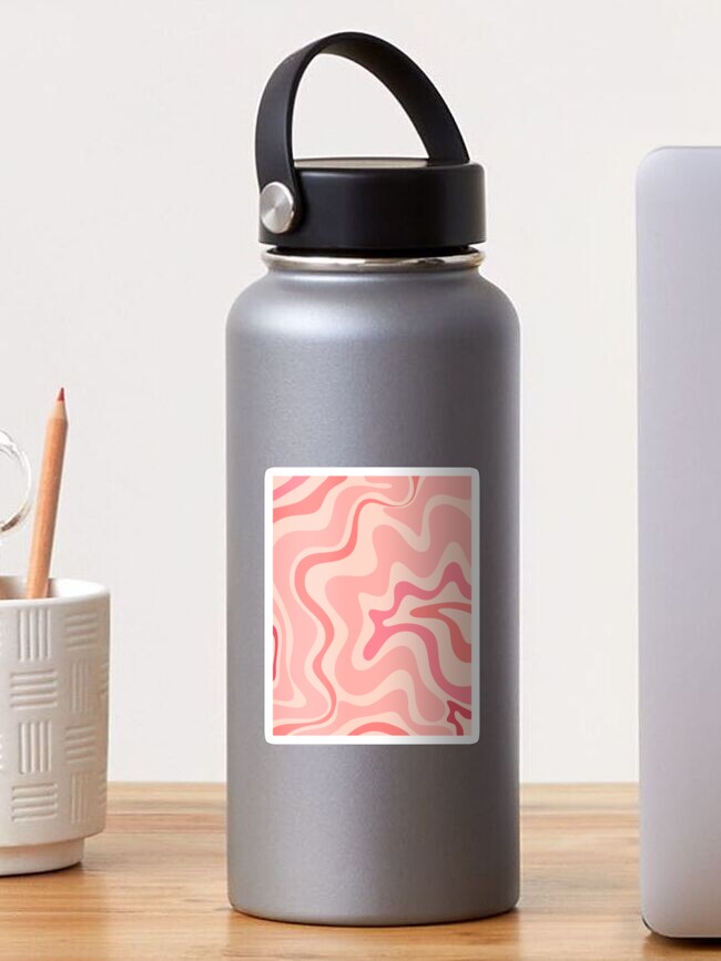 Soft Blush Pink Liquid Swirl Modern Abstract Pattern Water Bottle