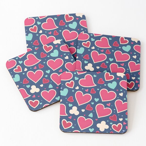 Item preview, Lovely Colorful hearts in pink and blue designed and sold by WhatTheTrendsDo.