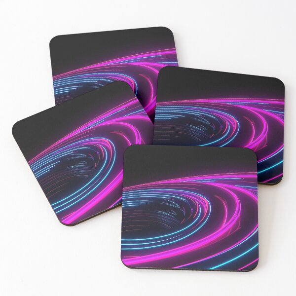 Artikelvorschau, Neon Dreams: Bunte Spirale auf schwarzem Hintergrund entworfen und verkauft von FireScreen.