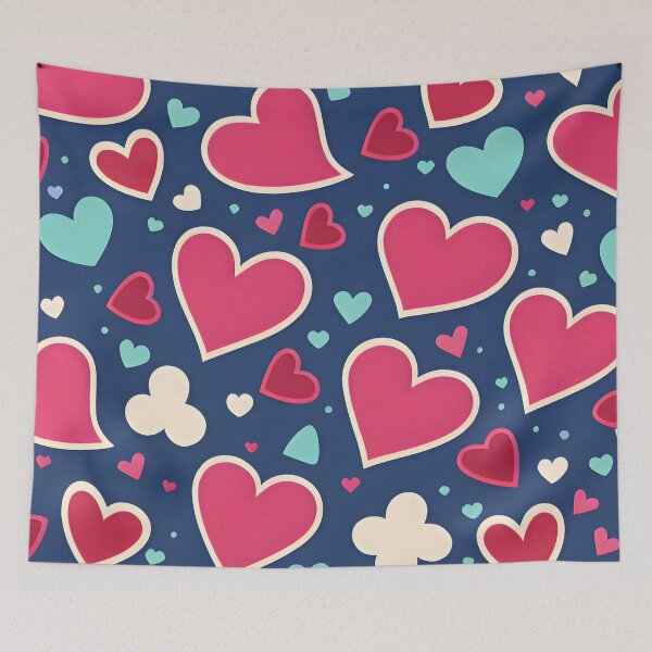 Item preview, Lovely Colorful hearts in pink and blue designed and sold by WhatTheTrendsDo.