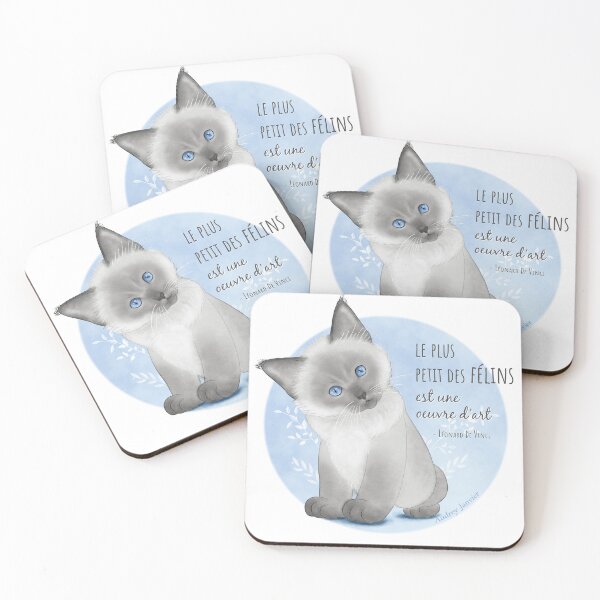Item preview, "The smallest of felines is a work of art" Leonardo da Vinci quote illustration designed and sold by Audrey Janvier | AJD.