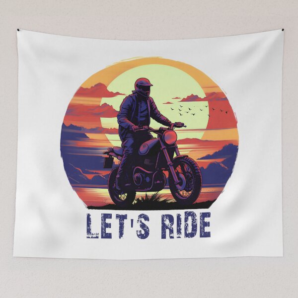 Item preview, Motorcycle Let's Ride in Sunset designed and sold by cy312.