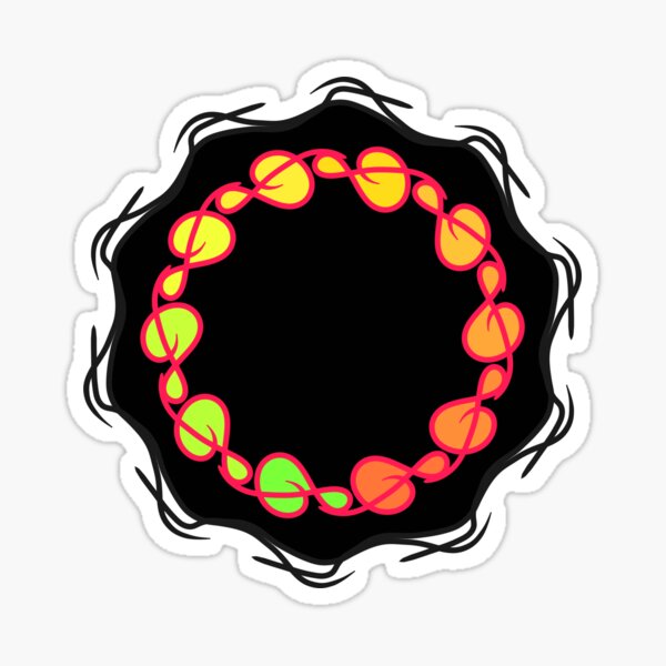 Colored treble clefs in round  Sticker