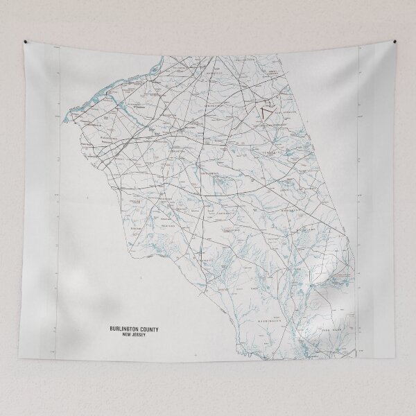 Item preview, Burlington County NJ Map (1986) Vintage Southern New Jersey Atlas designed and sold by BravuraMedia.