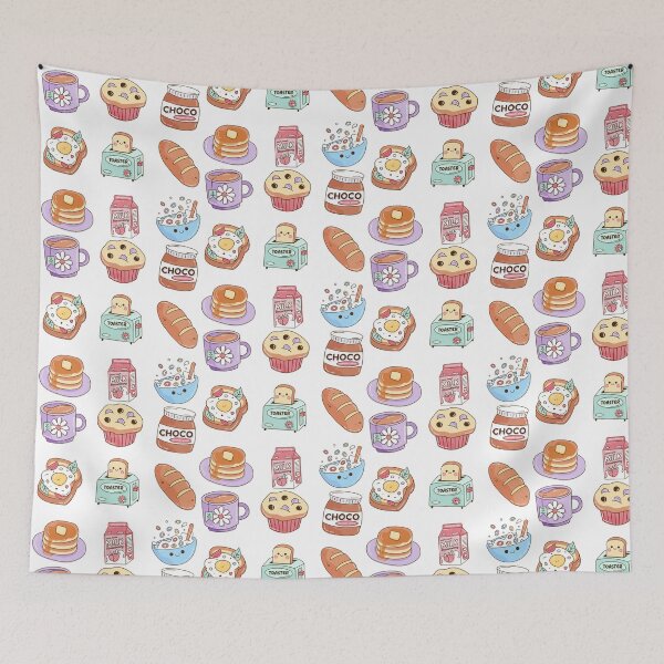 Item preview, Perfect Breakfast Kawaii Illustration, Set of 9 Cute Kawaii Designs designed and sold by OFMdesigns.