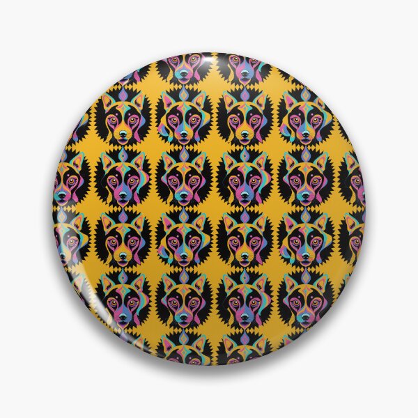 Item preview, DMT Vibrant Trippy Dog Pattern on Orange Background designed and sold by Aaron2610.