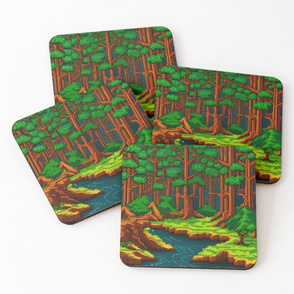 Item preview, Dense wild forest pixel art designed and sold by brandway.