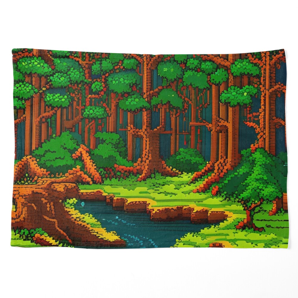 Dense wild forest pixel art Sticker for Sale by brandway