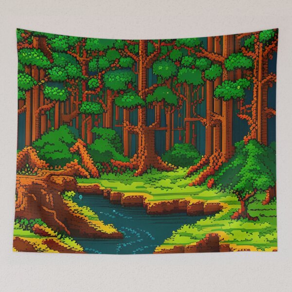 Item preview, Dense wild forest pixel art designed and sold by brandway.