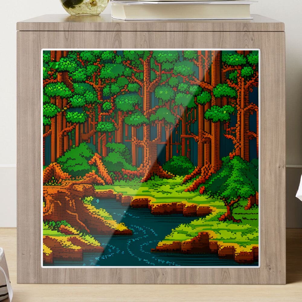 Dense wild forest pixel art Sticker for Sale by brandway