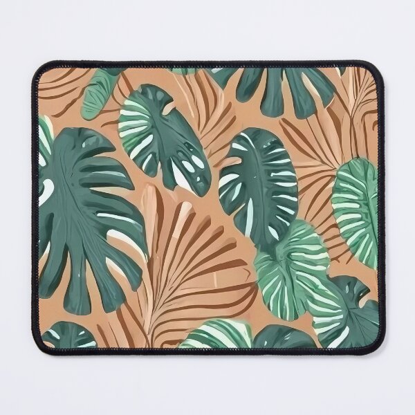 Item preview, Monstera Deliciosa leaves Mid Century Modern stylized retro pattern designed and sold by RicsArtistry.