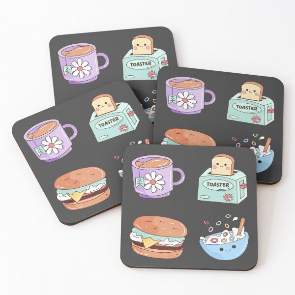 Item preview, Perfect Breakfast Kawaii Illustration, Set of 4 Cute Kawaii Designs designed and sold by OFMdesigns.