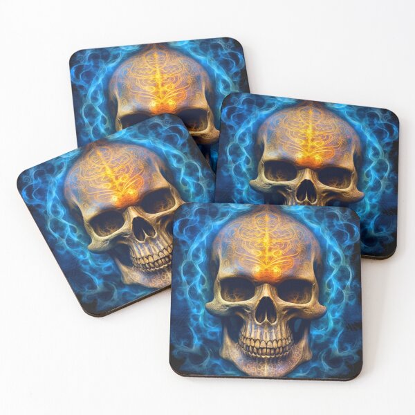 Item preview, blue flaming skull designed and sold by Bohabaz.