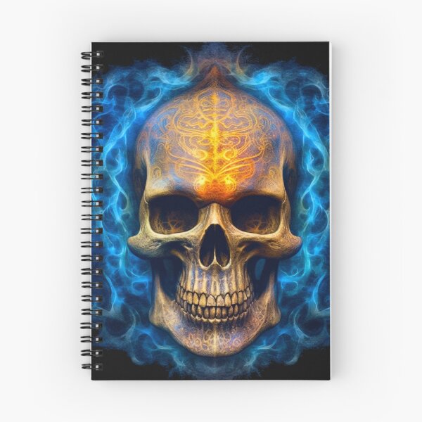 Item preview, blue flaming skull designed and sold by Bohabaz.