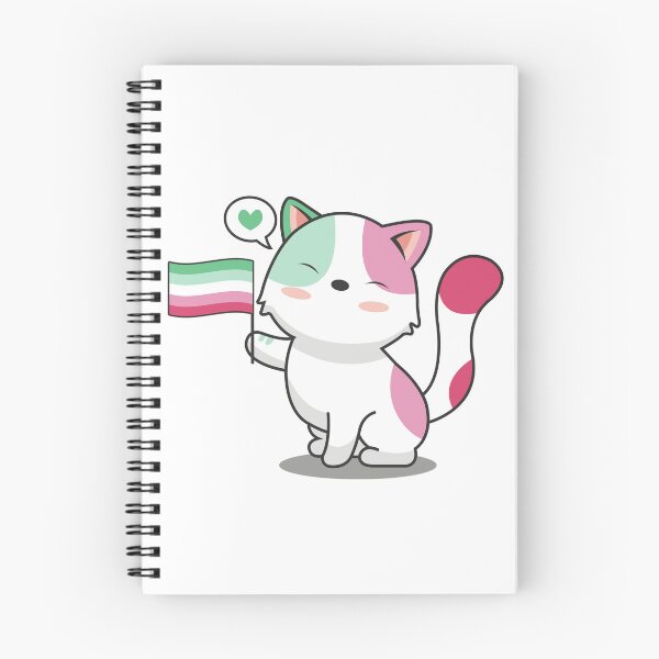 Item preview, Cute Cat Holding Abrosexual Pride Flag designed and sold by Luan Huynh.