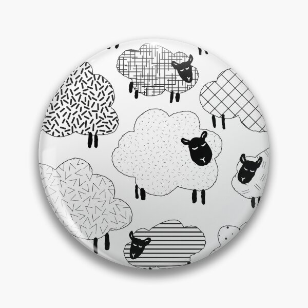 Item preview, cute textured dreamy sheep - black and white designed and sold by RenattaZare.