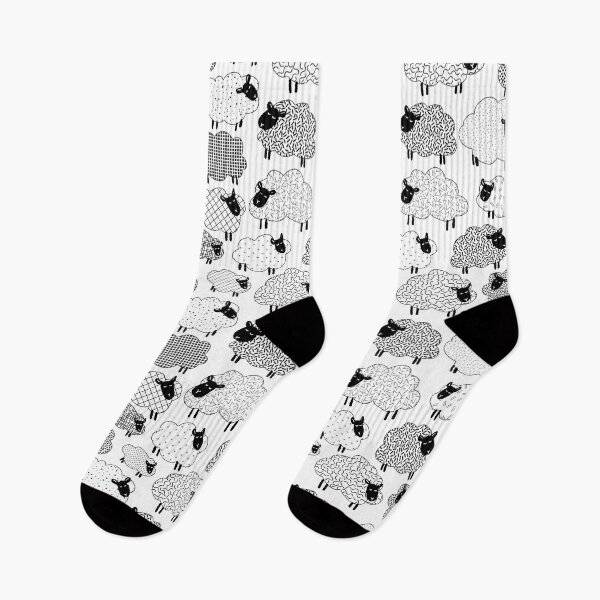Item preview, cute textured dreamy sheep - black and white designed and sold by RenattaZare.