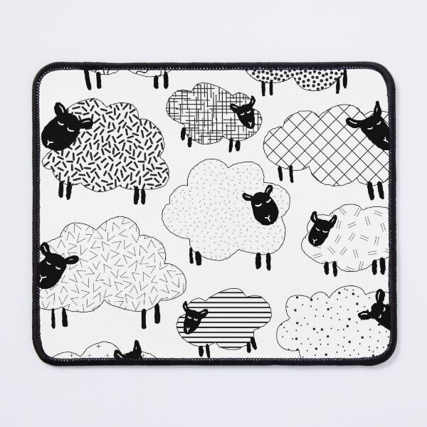 Item preview, cute textured dreamy sheep - black and white designed and sold by RenattaZare.