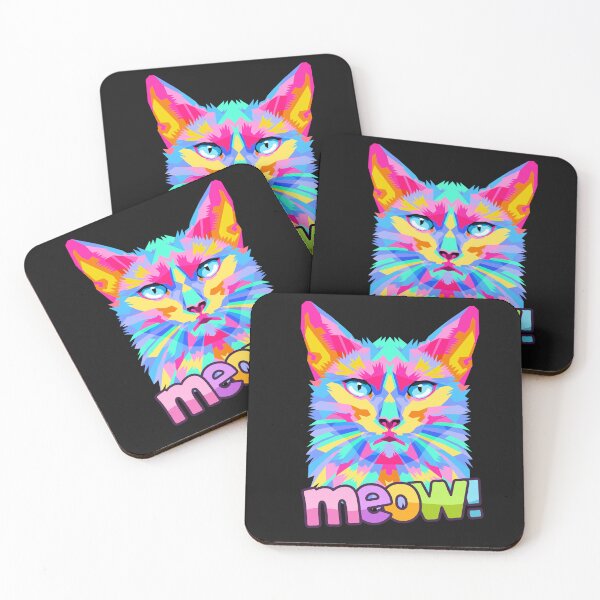 Item preview, Cat colorful with a serious face meow! designed and sold by BoomBoomBaby.
