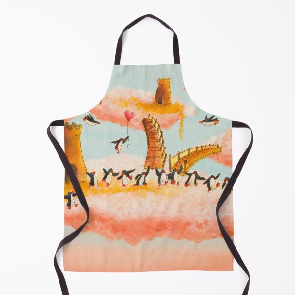 Item preview, A celebration of happy penguins dancing in the clouds designed and sold by PenguinGirl-Art.