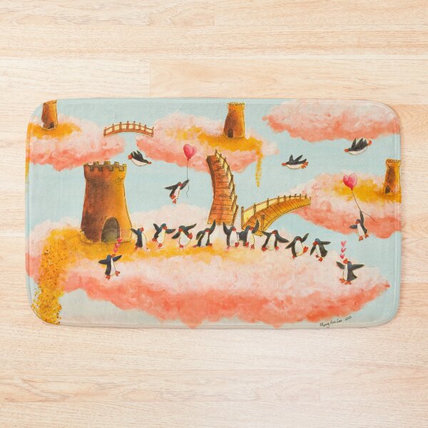 Item preview, A celebration of happy penguins dancing in the clouds designed and sold by PenguinGirl-Art.