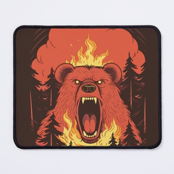 Item preview,  Angry Bear in the Burning Forest designed and sold by ChelaDesigns.
