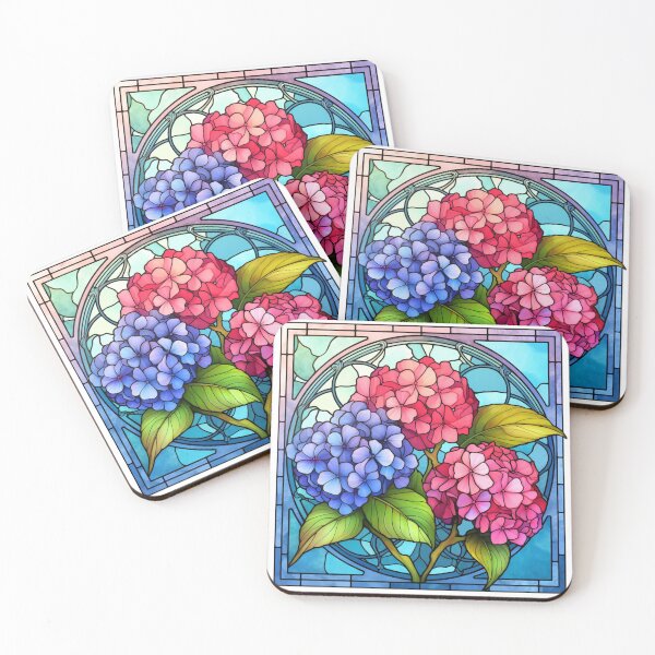 Item preview, Hydrangeas Stained Glass 5 designed and sold by BloomBoutiqueTs.