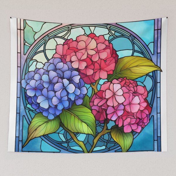 Item preview, Hydrangeas Stained Glass 5 designed and sold by BloomBoutiqueTs.