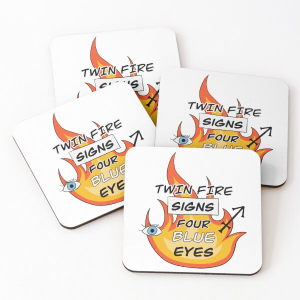 Item preview, Twin fire signs four blue eyes designed and sold by nerapets.