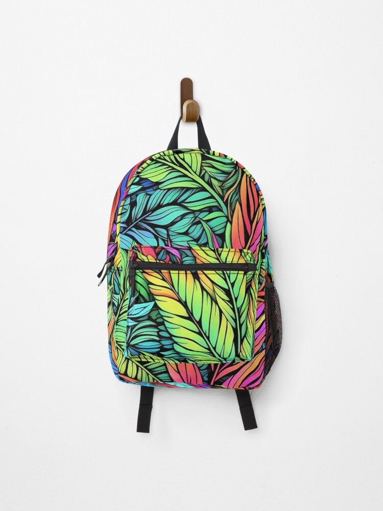 Thumbnail 1 of 3, Backpack, Abstract Leafs Colorful Doodle Pattern designed and sold by Desfix.