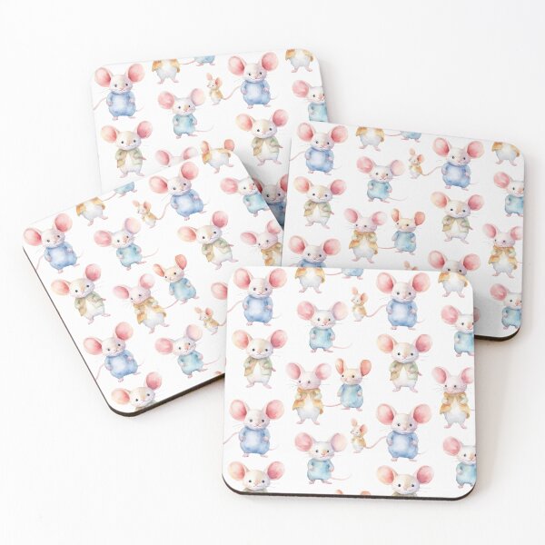 Item preview, Watercolor mice pattern designed and sold by petardera.